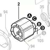 Stator GBH 2-24 DFR / GBH 2-24 DSR / GBH 2-24 DSE